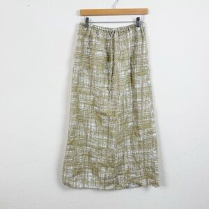Reformation Printed Linen Midi Skirt Size Medium